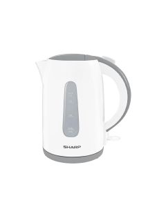 Sharp Electric Kettle 2200W, 1.7L Capacity, Water Level Indicator, Boil-Dry Protection, 360° Cordless Base - White - EK-JX17-W3