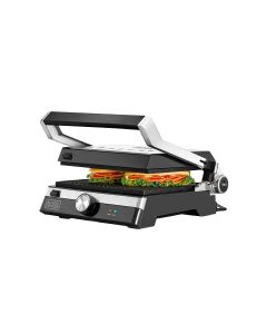 Black+Decker Family Health Grill 2000W, Variable Temperature Control, Removable Drip Tray, Cool-Touch Handle - Black/Silver - CG2000-B5