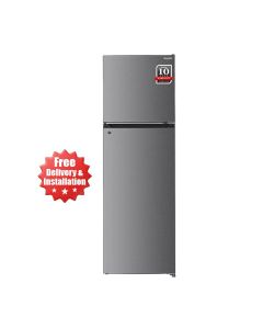 Sharp Top Mount Double Door Refrigerator 330L, No Frost Inverter, Electronic Temperature Control, Tropical Climate Class - Silver - SJ-HM330-HS3