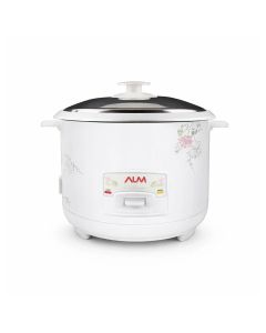 ALM Electric Rice Cooker 1.8L, Non-Stick Inner Pot, Keep Warm Function, Durable Build - White - ALM-RC180