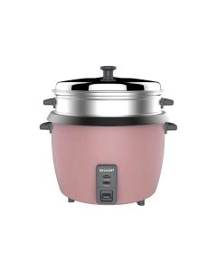 Sharp Rice Cooker 700W, 1.8L Capacity, Food Steamer, Non-Stick Inner Pot, Tempered Glass Lid - Pink - KS-H188G-P3
