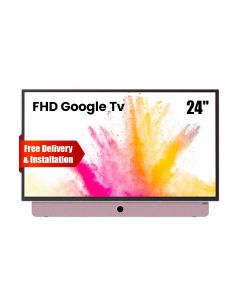 Skyworth Full HD Portable Google Smart TV 24 Inch, Built-In Battery (Up To 3 Hours), Lightweight Design, Smart Connectivity - Pink - 24LP60G-P