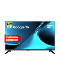 Sharp HD Google Smart LED TV 32 Inch, Frameless Design, Smooth Performance, Dolby Audio - Black - 2T-C32GH3000NX