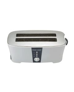 Black+Decker 4-Slice Cool Touch Toaster 1350W, Electronic Browning Control, Automatic Pop-Up, Removable Crumb Tray - Silver - ET124-B5