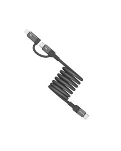 MOMAX Mag Link USB-C to USB-C & Lightning Cable 1M, Dual Connector Fast Charging, Braided Tangle-Free Design | Black - DL58D