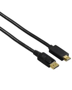 Hama DisplayPort to HDMI Adapter Cable 1.8m Ultra HD 4K Support, Gold-Plated Contacts, High-Resolution Video Transfer | Black - 122214
