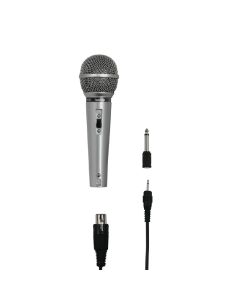 Hama DM 40 Dynamic Microphone Wired Vocal Mic, On/Off Switch, Durable Metal Housing for Karaoke & PA Systems | Silver - 46040