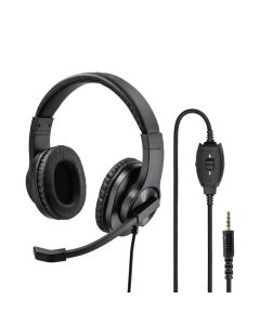 Hama HS-P350 PC Office Headset Stereo Sound, Noise-Reducing Microphone, USB Connection, Padded Ear Cushions | Black - 139926