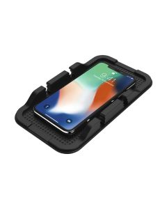 Hama Anti-Slip Pad for Smartphones Non-Skid Dashboard Grip Mat, Secure Mobile Phone Holder, Washable Reusable Design | Black - 183279