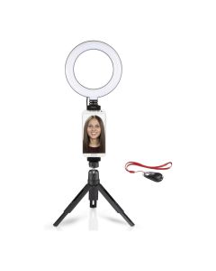 Hama Spotlight Work Area 67 LED Ring Light Set Smartphone & Tablet Holder, Adjustable Brightness, USB Powered | Black - 4644