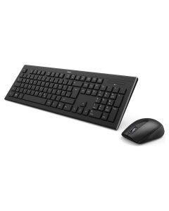Hama Cortino Wireless Keyboard & Mouse Set Compact Multimedia Keys, Reliable 2.4GHz Connectivity | Black - D3182664