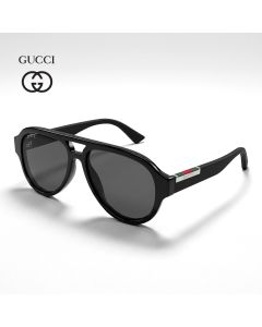 Gucci Men GG2088S Pilot Sunglasses - Recycled Acetate Full-Rim Frame, Grey UV Protection Lenses, Luxury Designer Eyewear | Black/Grey - 889652627434