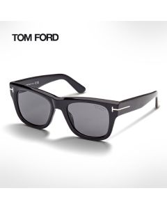 Tom Ford Men FT1304 Finn Square Sunglasses - Polarized Smoke Lenses, Luxury Acetate Frame, Designer Eyewear | Shiny Black/Smoke - 889214625786