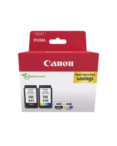 Canon PG-445 & CL-446 Ink Cartridge Combo Pack, Genuine Canon Black & Color Ink, High-Quality Printing, Sharp Text & PIXMA Printer Compatibility | Black/Color - 8714574605555