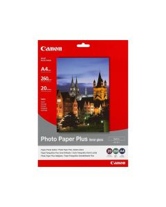 Canon Photo Paper Plus Semi-Gloss SG-201 A4, 20 Sheets, 260gsm Premium Photo Paper, Semi-Gloss Finish & Inkjet Printer Compatible | White - 4960999405377