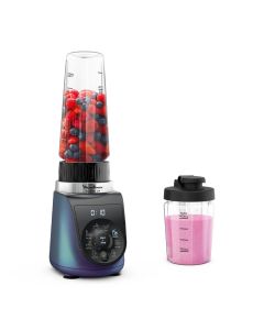 Moulinex Blend Up Powerful Mini Blender 1000W, 8 Automatic Programs, Disturbance Free Use - Black/Blue - LM19H4M0