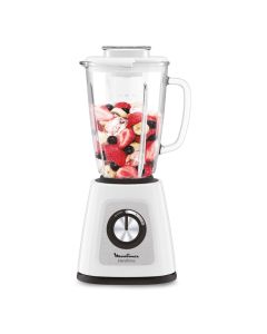 Moulinex Blendforce Glass Blender 700W, 1.75L Glass Jar Capacity, Air Cooling System, Ice Crusher - White - LM435127