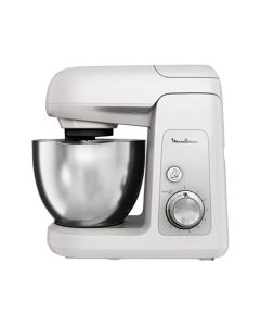 Moulinex Bake Partner Kitchen Machine 1100W 4.6L, Powerful Mixing Performance, Versatile Speed Settings, Durable Stainless Steel Bowl - White - QA521B27