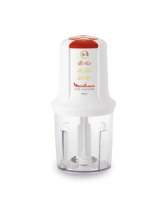 Moulinex Multi Moulinette 3 In 1 Mini Chopper 400W, 500ml Capacity, Intuitive 2-Speed Control, Stainless Steel Blades, Easy To Use - White - AT711161