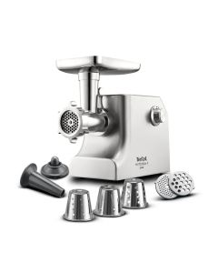 Moulinex HV10 Meat Mincer 2200W, Capacity 5.5Kg, Stainless Steel Body, 3 Mincing Grids, 8 Attachments, Powerful Motor - Silver - ME858DM0
