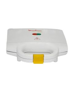 Moulinex Ultracompact Sandwich Maker 700W, Preheating Indicator, Fixed Non Stick Coated Plates, Lights Indicator - White - SM154042