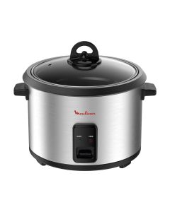 Moulinex Easyrice Rice Cooker 700W, 1.8L Rice Maker, 10 Cup Capacity, Non Stick Coated Removable Bowl - Steel Black - MK123D27