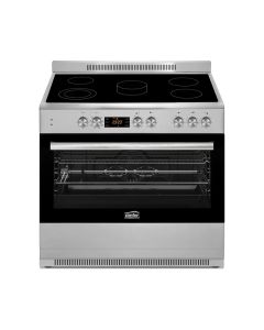 Simfer Ceramic Cooker 90x60cm, 5 Ceramic Elements, 8 Cooking Function, Round Baking Tray, Removable Oven Glass, Fully Electric - Gray - SMF9067VCM