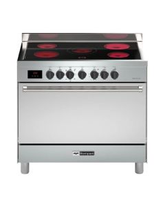 Bompani 5 Hot Plates Cooking Range 90x60cm, Stainless Steel, Multifunction Oven And Grill, Oven Thermostat, Chafing Dish Compartment - Silver - BO683DX/E