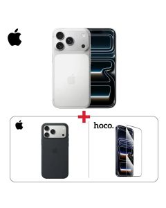 iPhone 17 Pro Max Bundle Apple iPhone 17 Pro Max 256GB Silver + MegSafe Clear Case + Hoco Glass Screen Protector (603001000013736,603001000009157,603001000009388)