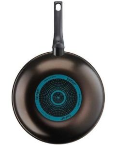 Tefal Easy Cook & Clean 28cm Wok Pan, Titanium Non-Stick Coating, Thermo-Signal Heat Indicator, Even Heat Distribution | Black - B5541902