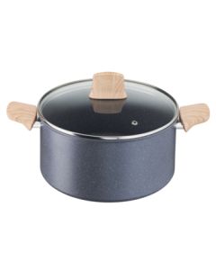 Tefal Natural Force Stewpot, 24cm with Lid, Non-Stick Mineral-Enriched Cookware, Thermo-Signal Heat Indicator, Induction Compatible - G2664683
