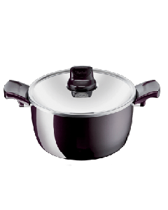 Tefal Resist Intense Stewpot, 24cm Non-Stick Aluminium Cookware, Thermo-Signal Heat Indicator, Durable Construction - D5224683