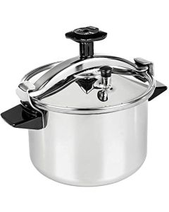 Tefal Authentique Eco Pressure Cooker, 9L Stainless Steel Cooker, Induction Compatible, Secure Locking Lid, Fast Pressure Cooking - P0534931