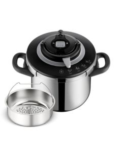 Tefal Clipso+ Chef Pressure Cooker, 8L Stainless Steel Cooker, One-Hand Opening System, Induction Compatible, Secure Locking Lid - P4551431