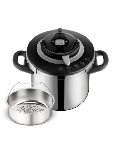 Tefal Clipso+ Chef Pressure Cooker, 10L Stainless Steel Cooker, One-Hand Opening System - P4551531