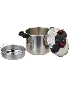 Tefal Clipso Minut Easy Pressure Cooker, 9L Stainless Steel Cooker, One-Hand Opening System, Induction Compatible, Secure Locking Lid - P4624966