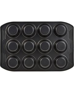 Tefal Easy Grip Gold Muffin Tray, 12-Cup Non-Stick Carbon Steel Bakeware, Easy Release Design, Durable Baking Pan - J1625745
