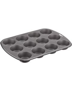 Tefal Easy Bake Muffin Tray, 12-Cup Non-Stick Carbon Steel Muffin Pan, Durable Bakeware - J1745074
