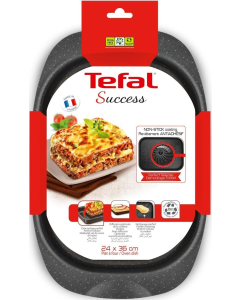 Tefal Success Gratin Dish, 24 x 36cm Non-Stick Oven Baking Dish, Durable Carbon Steel Bakeware, Even Heat Distribution - J1601502