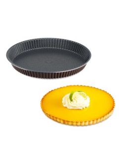 Tefal Perfect Bake Fluted Tart Pan, 27cm Non-Stick Tart Mould, Durable Carbon Steel Bakeware, Easy Release Design - J5548302