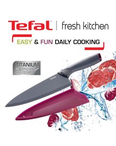 Tefal Fresh Kitchen Chef Knife, 20cm Stainless Steel Blade, Ergonomic Handle, Precision Cutting Kitchen Knife, Durable Design - K1220205
