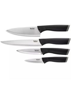 Tefal Comfort Kitchen Knife Set, 4-Piece Stainless Steel Blades, 9cm Paring, 12cm Utility, 15cm & 20cm Knives, Ergonomic Handles - K221S475