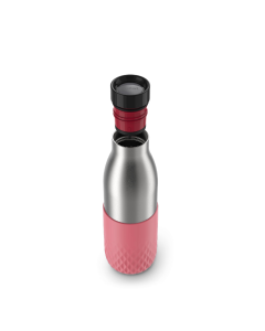 Tefal Bludrop Hydration Bottle, 0.5L Stainless Steel Insulated Water Bottle, Leakproof Reusable Design, Coral - N3110810