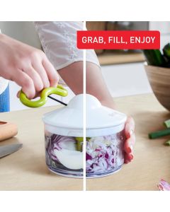 Tefal Manual Food Chopper, 500ml Pull Cord Vegetable & Herb Chopper, BPA-Free Compact Kitchen Tool - K1330404