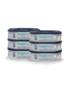 Angelcare Dress Up Octagonal Refill 6 Bundle, Multi Thick Layered Film, Antibacterial Protection – Gray