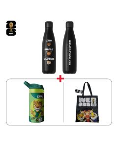Mascot School Premium Bundle FIFA Mascot Thermal Bottle + Mascot Range Kids Tumbler + Tot bag (603001000013796,603001000013776,603001000013794)
