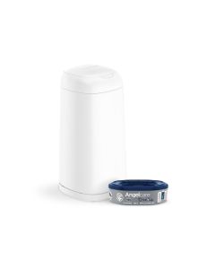 Angelcare Dress Up Nappy Pail Octagonal, Odour Control System, Large Capacity, OdourSeal Technology - White