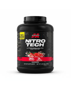 Muscletech Nitro-Tech Whey Protein Isolate & Peptides - Strawberry Flavor - 30g Protein per Scoop