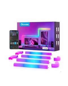 Govee Glide Wall Light 8+4 Modular RGBIC Smart Wall Lighting – App Control, Scene Modes, Smart Gaming Room Lighting | Black – H6062