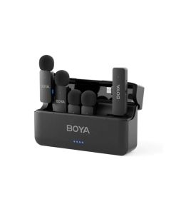 BOYA BY-V4U Mini Wireless Microphone – 2.4GHz Digital Wireless System, Dual-Channel Receiver, USB-C Device Compatible | Black – BY-V4U